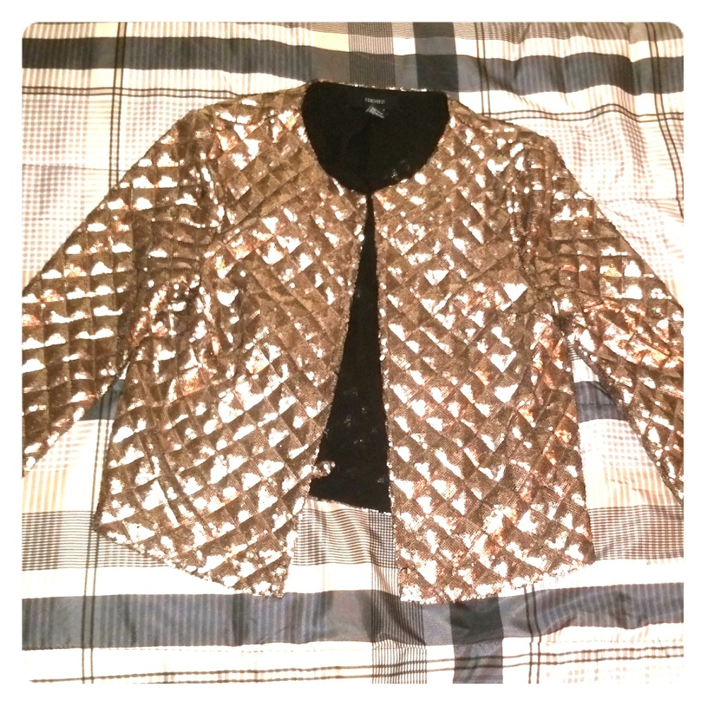 Gold open front cardigan